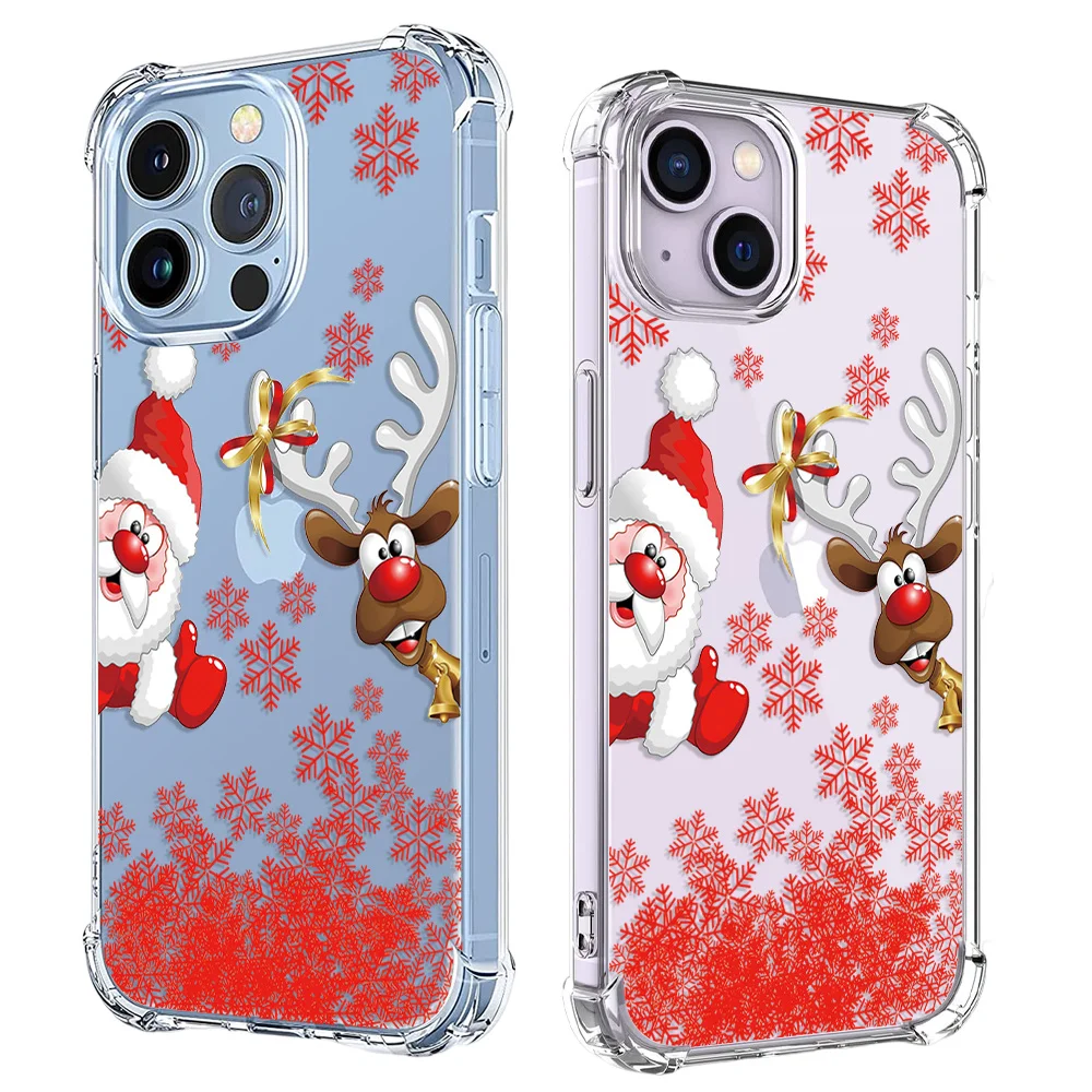 For Samsung Galaxy S8 S9 S10 Lite E S20 S21 S22 S23 FE Plus Ultra M13 A04E A14 A24 A34 A54 Christmas Santa Claus TPU Phone Case