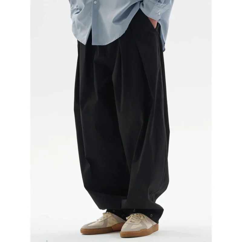 

Japanese retro cleanfit casual trousers for men's couple loose silhouette workwear long trousers