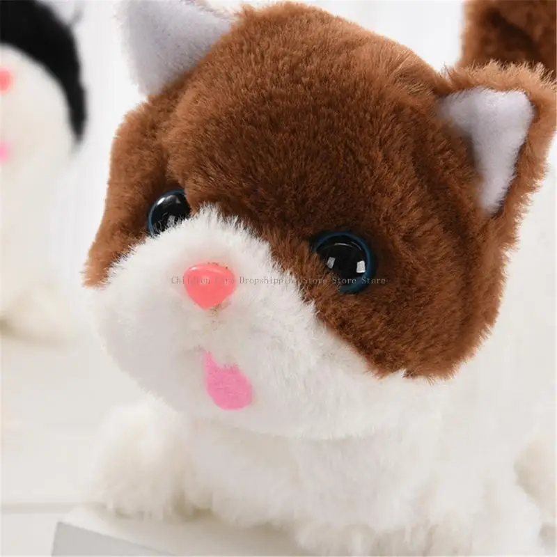 Lopend kattenspeelgoed Elektronisch interactief pluche huisdier Wandelen Miauwen Geweldige cadeaus voor kinderen, jongens en