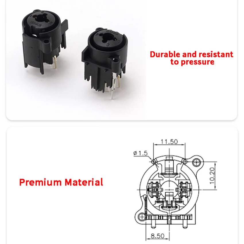 7pin Jack Connector,Panel Mount Chassis Connector 7P for Microphone/MIC/Audio/Video System Zinc Alloy+Pure Copper