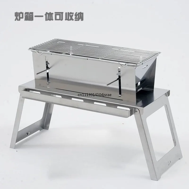 2026 new 1 second open and close barbecue grill household stainless steel folding grill portable skewer stove