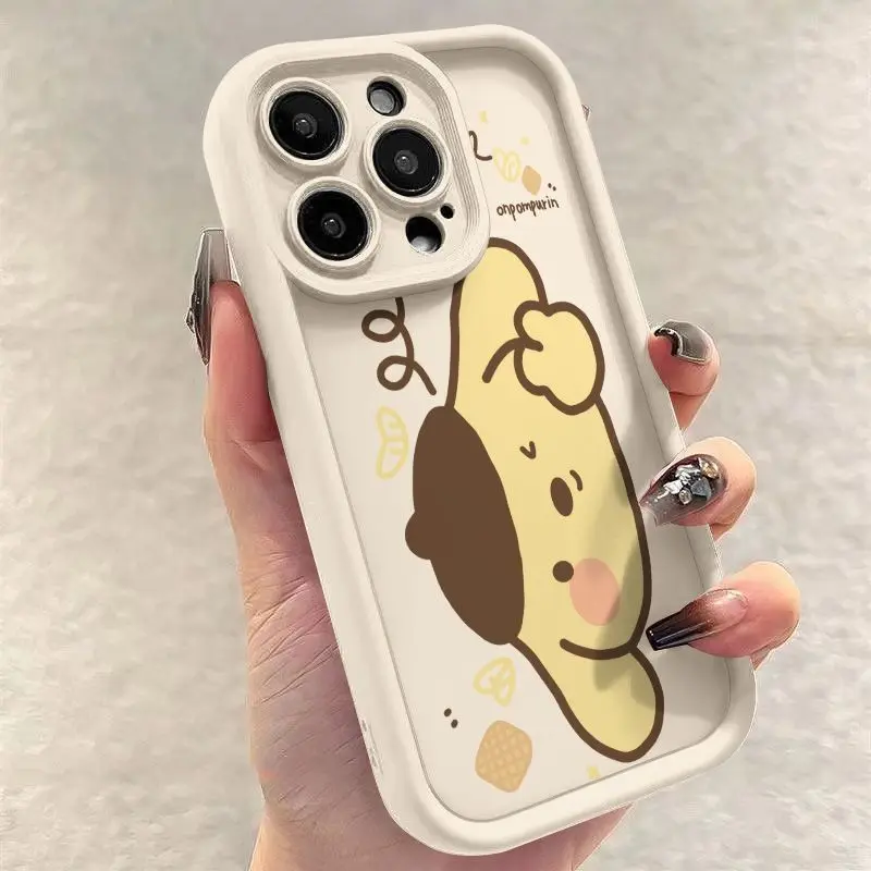 New Sanrio Pom Pom Purin Girl Phone Case For Iphone 15 14 13 12 11 Pro Max 7 8 Plus X XR XS Max Mini Transparent Phone Cover