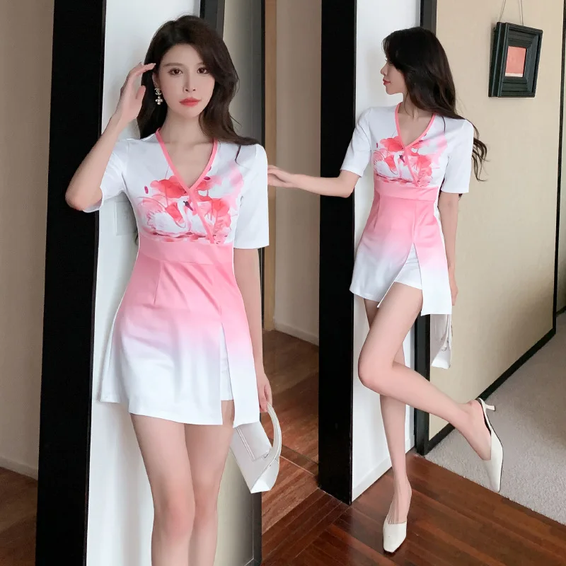 Woman Work Clothes Shirt Short Skirt Suit Hotel Waiter Beauty Salon Spa Massage Nail Cafe Foot Bath Technician Overalls Uniform