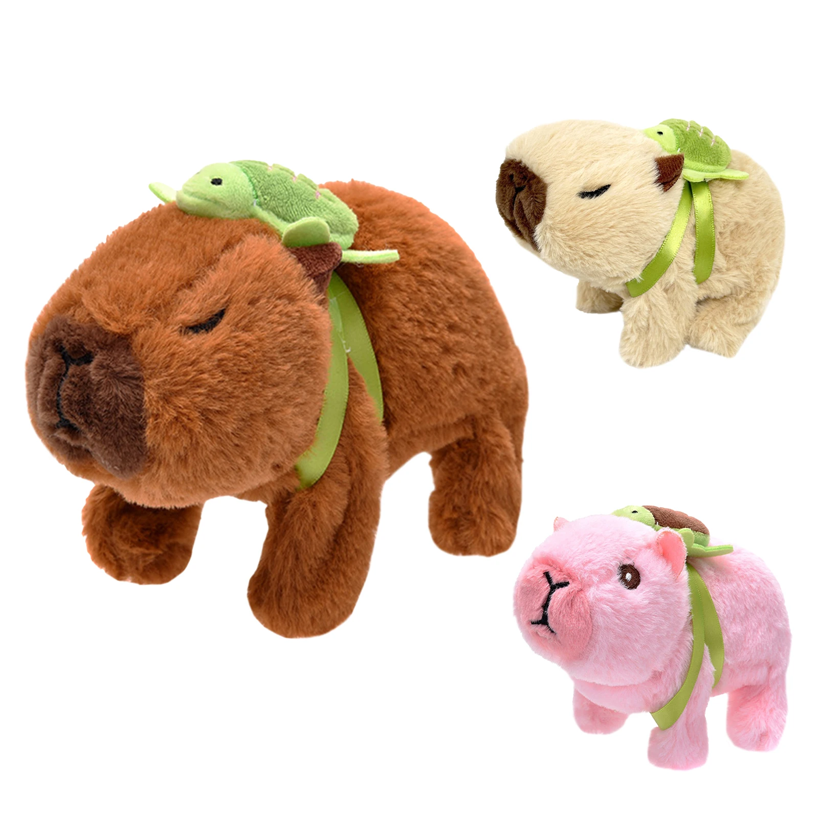 Electric Animal Walking Capybara Toy With Turtle Backpack Imitating The Walk Of A Capybara Toys Capybara Electric Plushies Toys