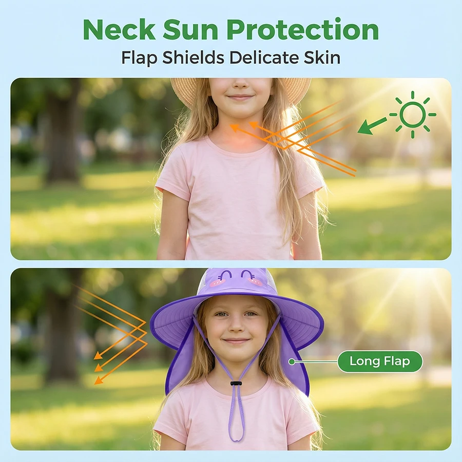 1. A children's sun protection hat for summer, a large-brimmed breathable mesh net eye unicorn for baby protection from UV rays - view 5