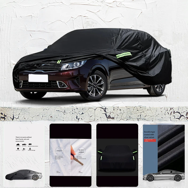 For Kia Forte Anti-UV Sun Shade Rain Snow Resistant Dustproof Car umbrella Black cover Full Car Cover Outdoor Protection