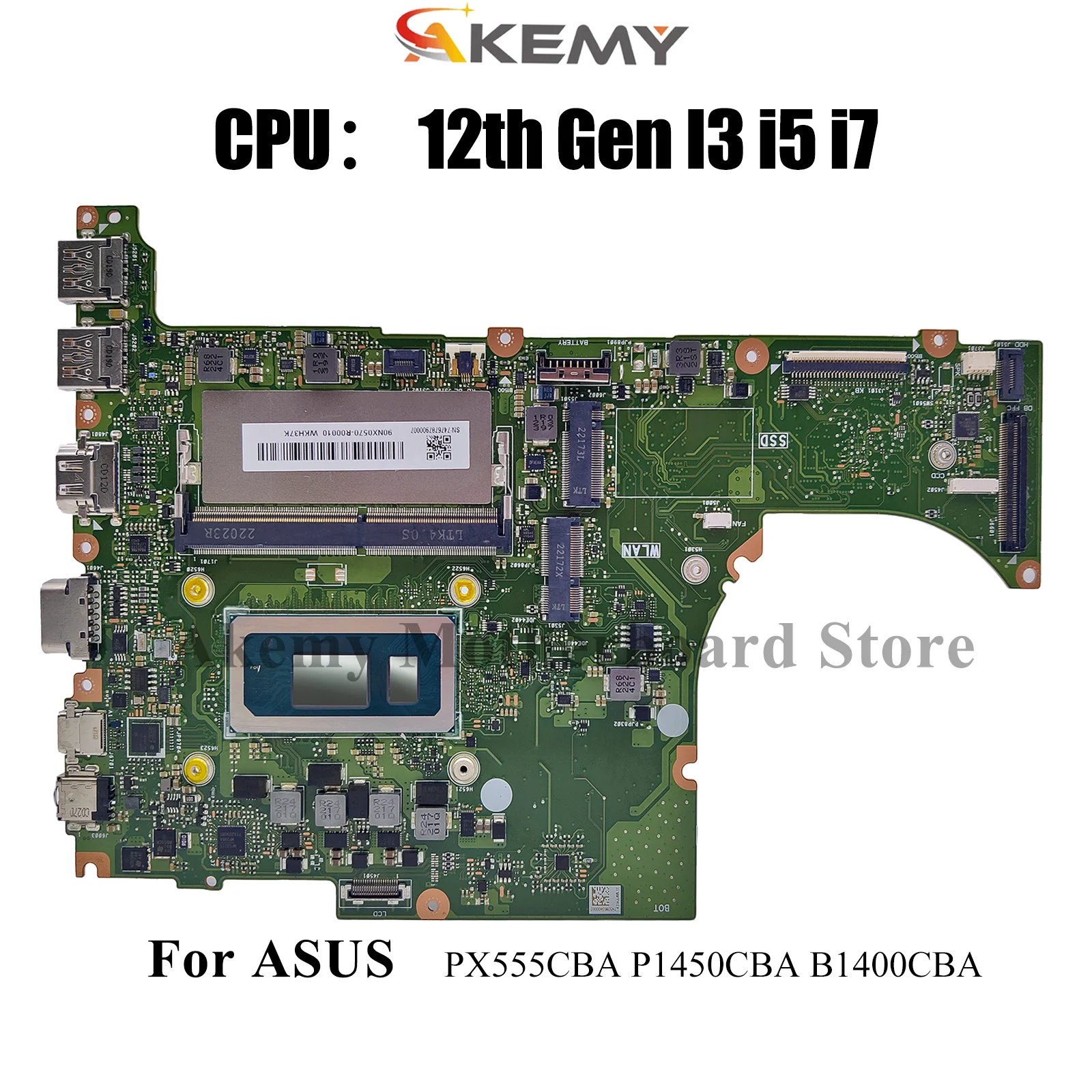 

B1400CBA Laptop Motherboard For ASUS ExpertBook PX555CBA P1450CBA B1400CCBA B1400CB Notebook Mainboard With 12th Gen I3 i5 i7