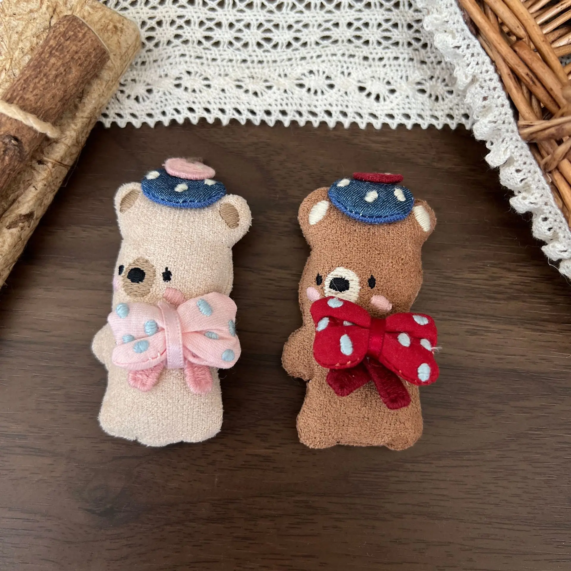 1PCS New Small Animal Fabric Brooch for Women DIY Clothing Hair Keychain Bag Shoe Sock Hat Embellishment Decor Portable Charms