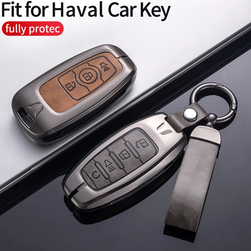 Leather Car Key Case Cover for Great Wall Haval Jolion 2022 H6 2018-2023 H9 2021 2022 M6 2023 Dargo F7 Jolyon GWM Accessories