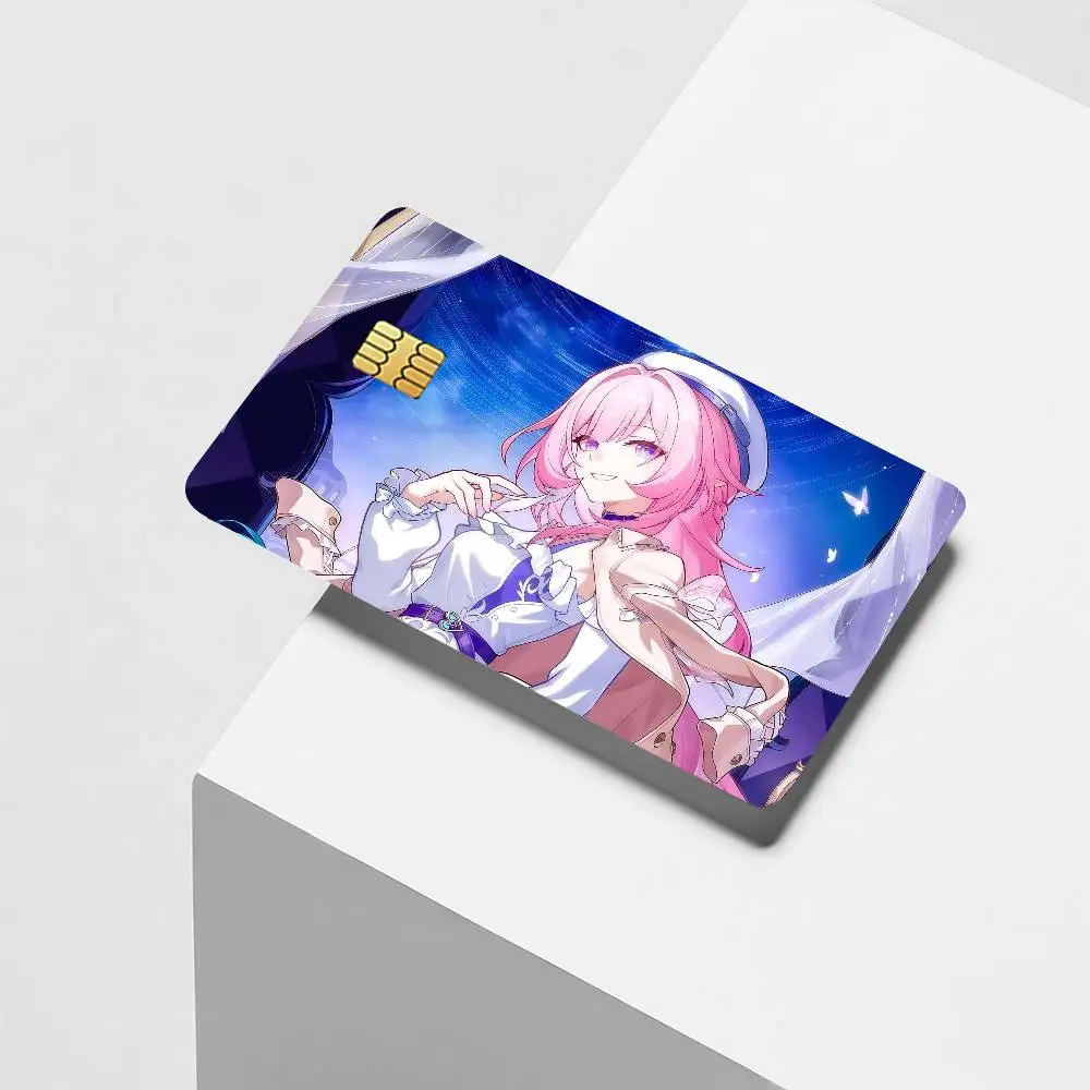 Game Honkai Star Rail Cyrene Credit Card Decorative Card Stickers Suitable For Bank Cards Metro Transit Anti-scratch Gift 4PCS