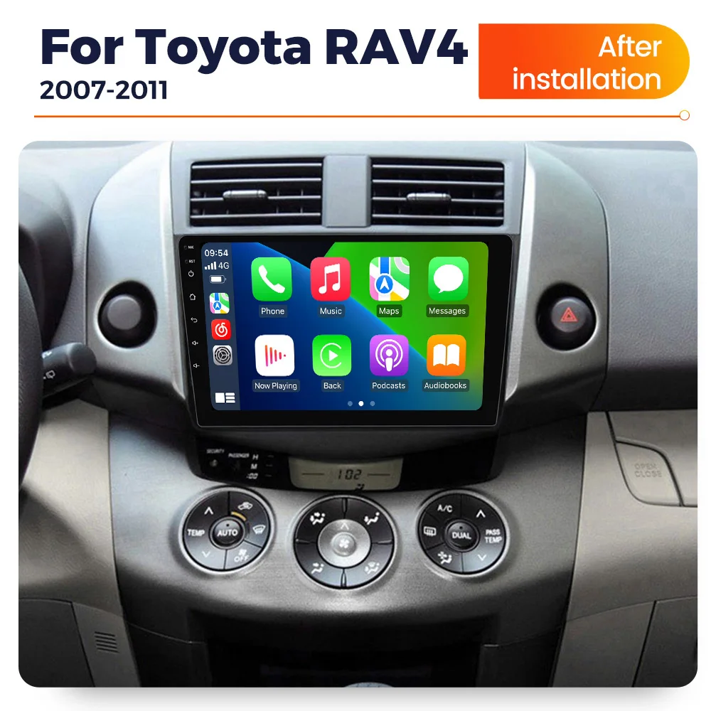 MEKEDE Carplay 2 Din Car Stereo For Toyota RAV4 Rav 4 2005-2013 GPS Navigation BT FM Audio Multimedia Player Car Radio Head Unit