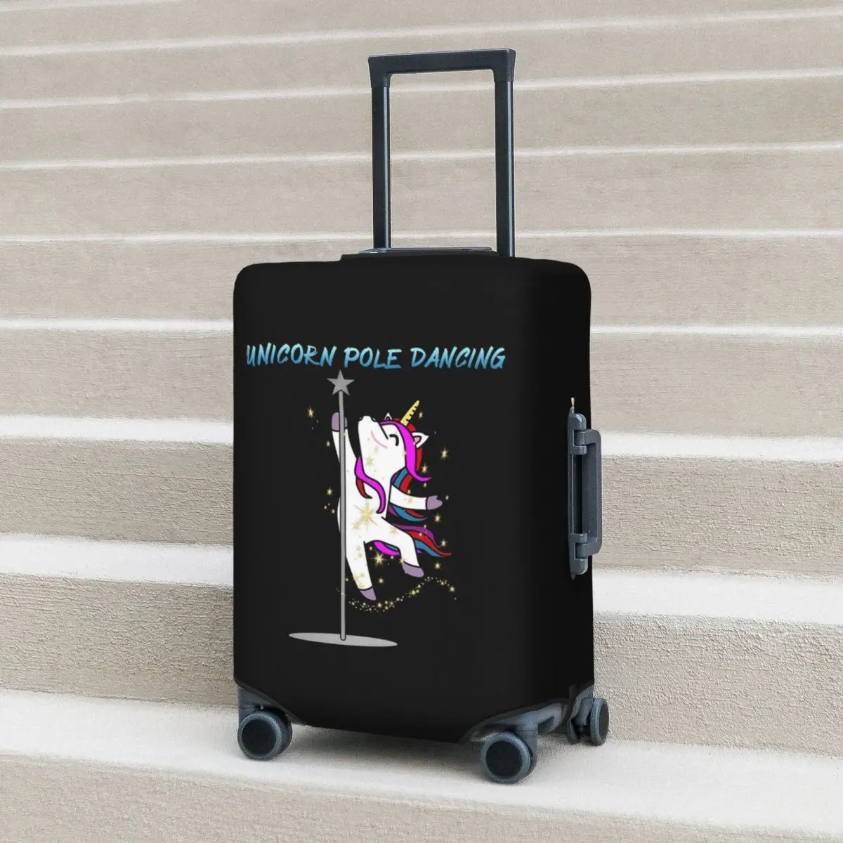 

Unicorn Pole Dancing Suitcase Cover Protection Elastic Travel Luggage Protector Covers for 18-32 Inch