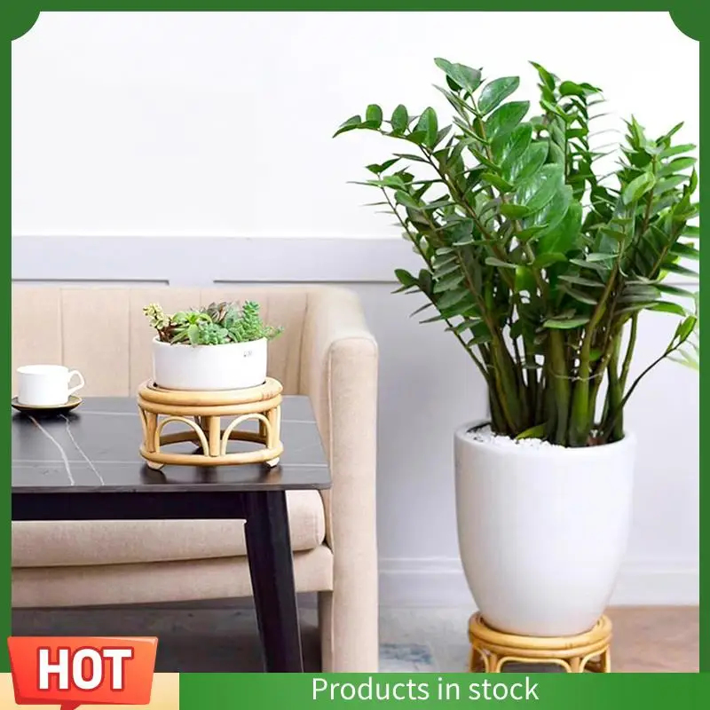 

A68G-Boho плетеные круглые декоративные стойки из ротанга, подставки для растений в помещении, современная подставка для растений, плетеная короткая подставка для растений, 2 упаковки