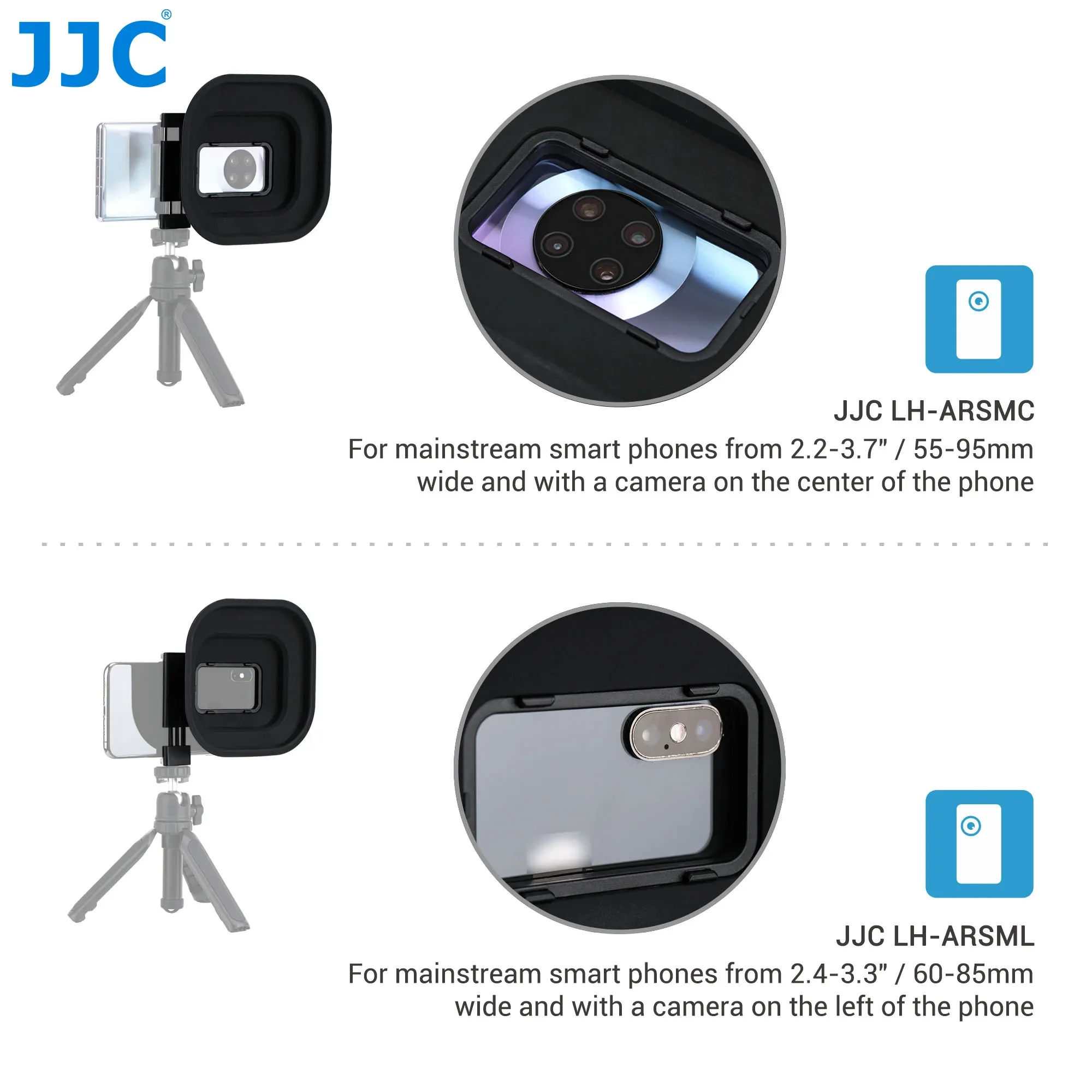 JJC Anti-Reflection Cell Phone Lens Hood Shade for Samsung Huawei Phone to Block Glass Reflection Glare Camera Lens hood