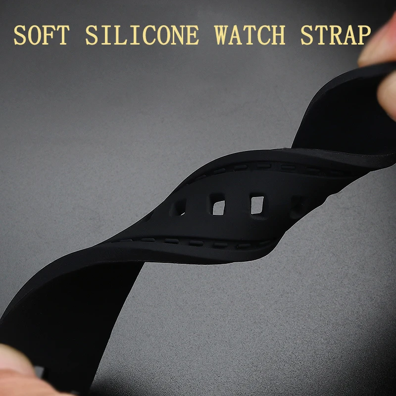 Soft silicone Watchband for Casio PRG-300 330 PRW-3000 PRW-3100 PRW-6000 PRW-6100 Modified Resin rubber Watchstrap 24MM bracelet