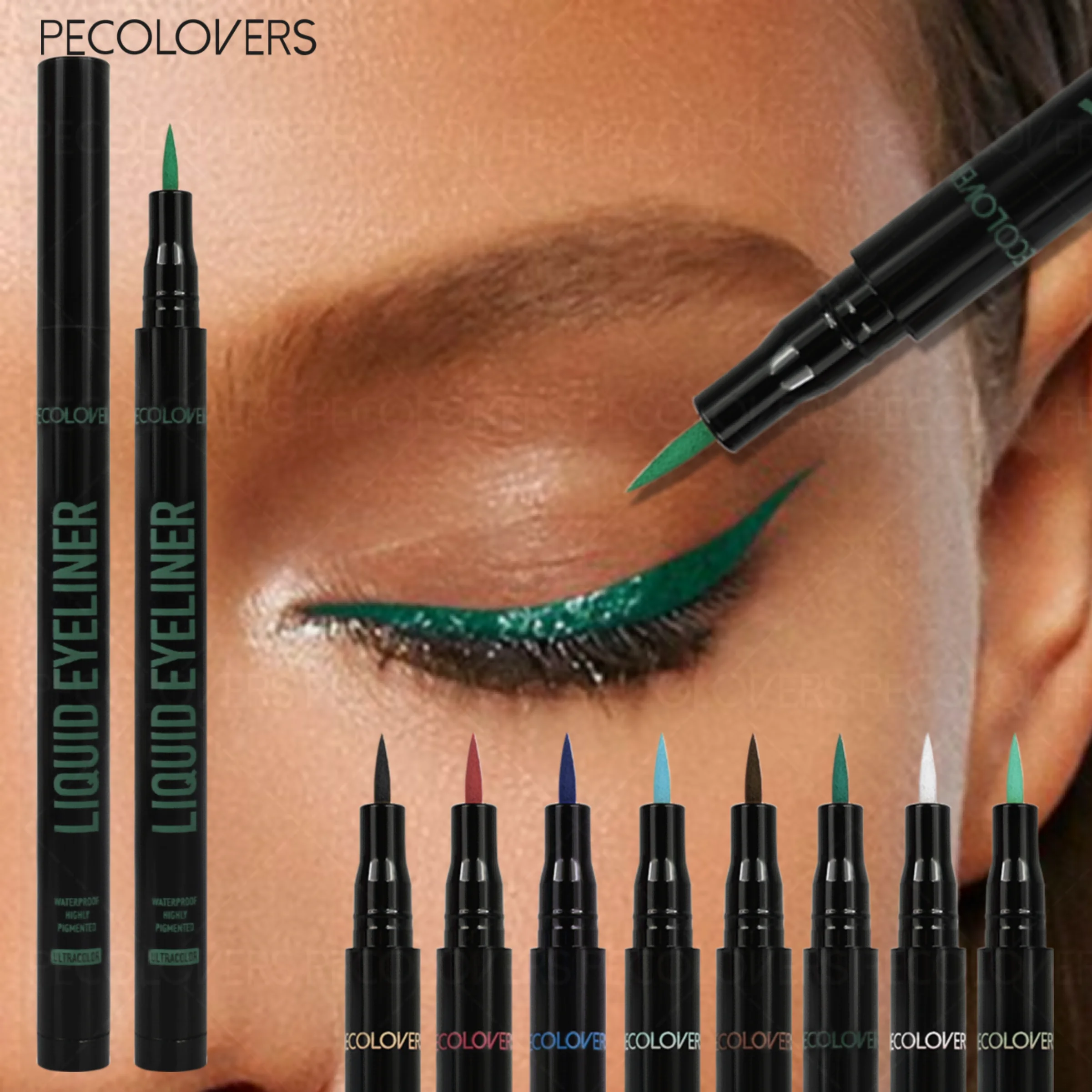 1 Pcs Coloful Liquid Eyeliner Pen, Waterproof Long-lasting Smudge-proof, Blue Red Green, Friendly For Beginners, For All Types