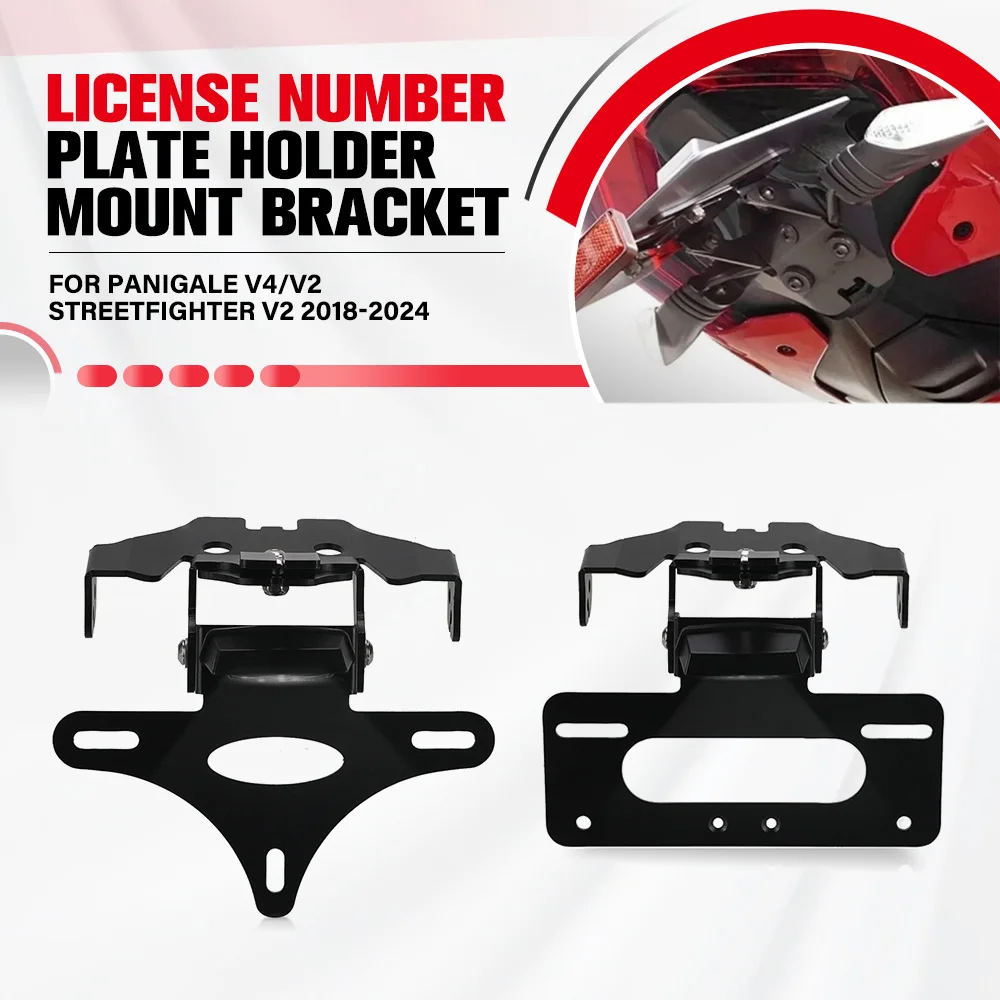 

For Ducati Panigale V4/V2 Streetfighter V2 2018-2024 Motorcycle Rear License Plate Holder Frame Tail Tidy Fender Eliminator Kit