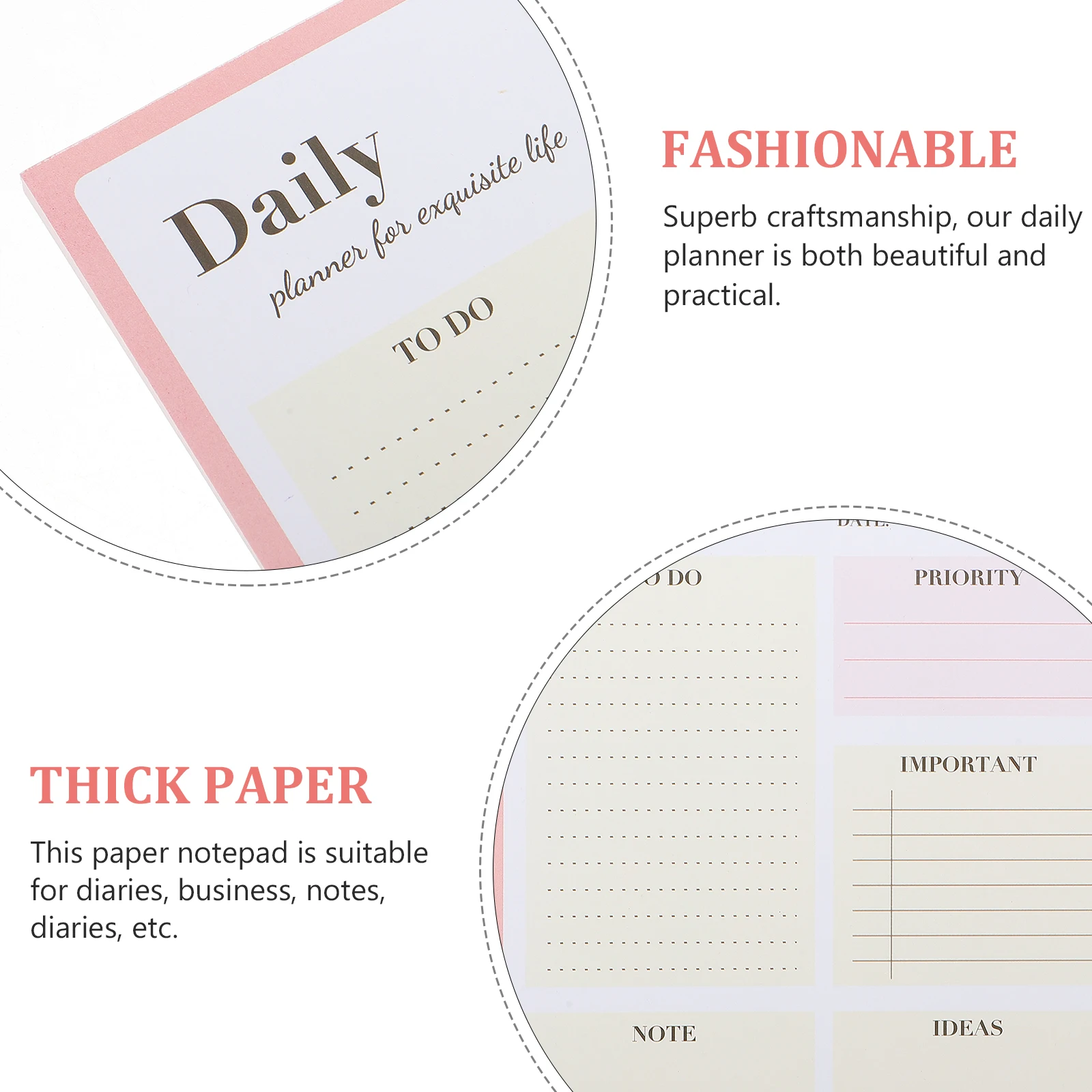

Efficient Work Planner Daily To Do List Notebook Study Homeschool Task Organizer Notepad Tear-Off Pages Schedule Planner