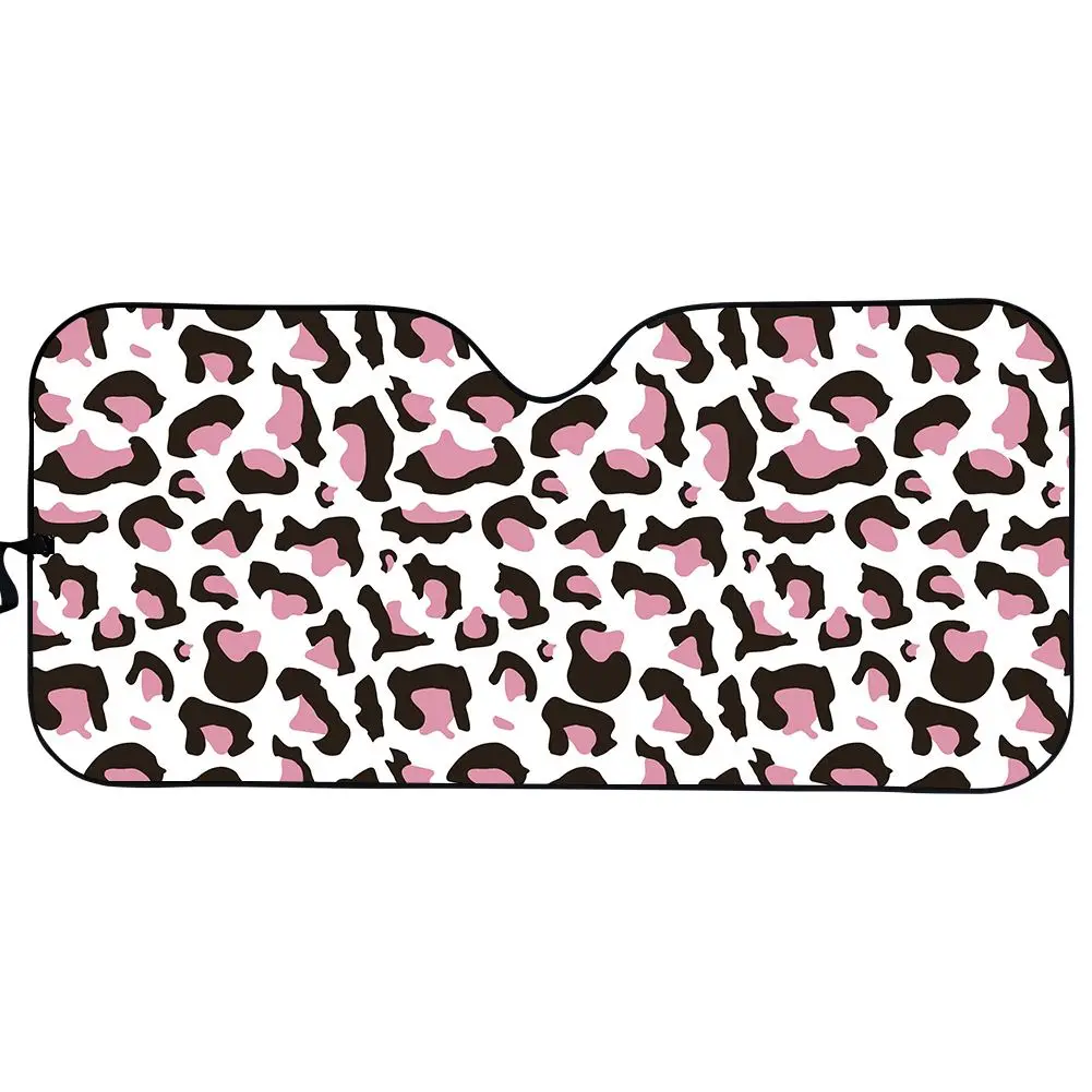 Car Accessories Pink Leopard Print 145cm*70cm Sunshades Sun Shade Static Custom Design Car Window Sunshade