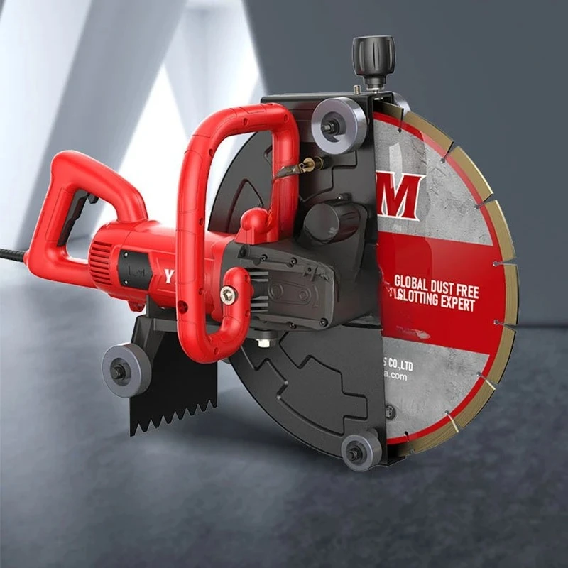 Handheld Concrete Groove Slotting Machine Brick Wall Cutting Machine   Dustless Hydropower Slot Multi-angle Circular Saw