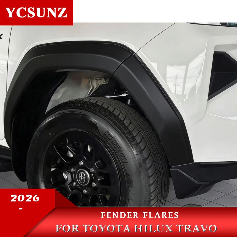 Matte Black Fender Flares Wheel Arch For Toyota Hilux Travo 2025 2026 Pickup Truck Car Accessories