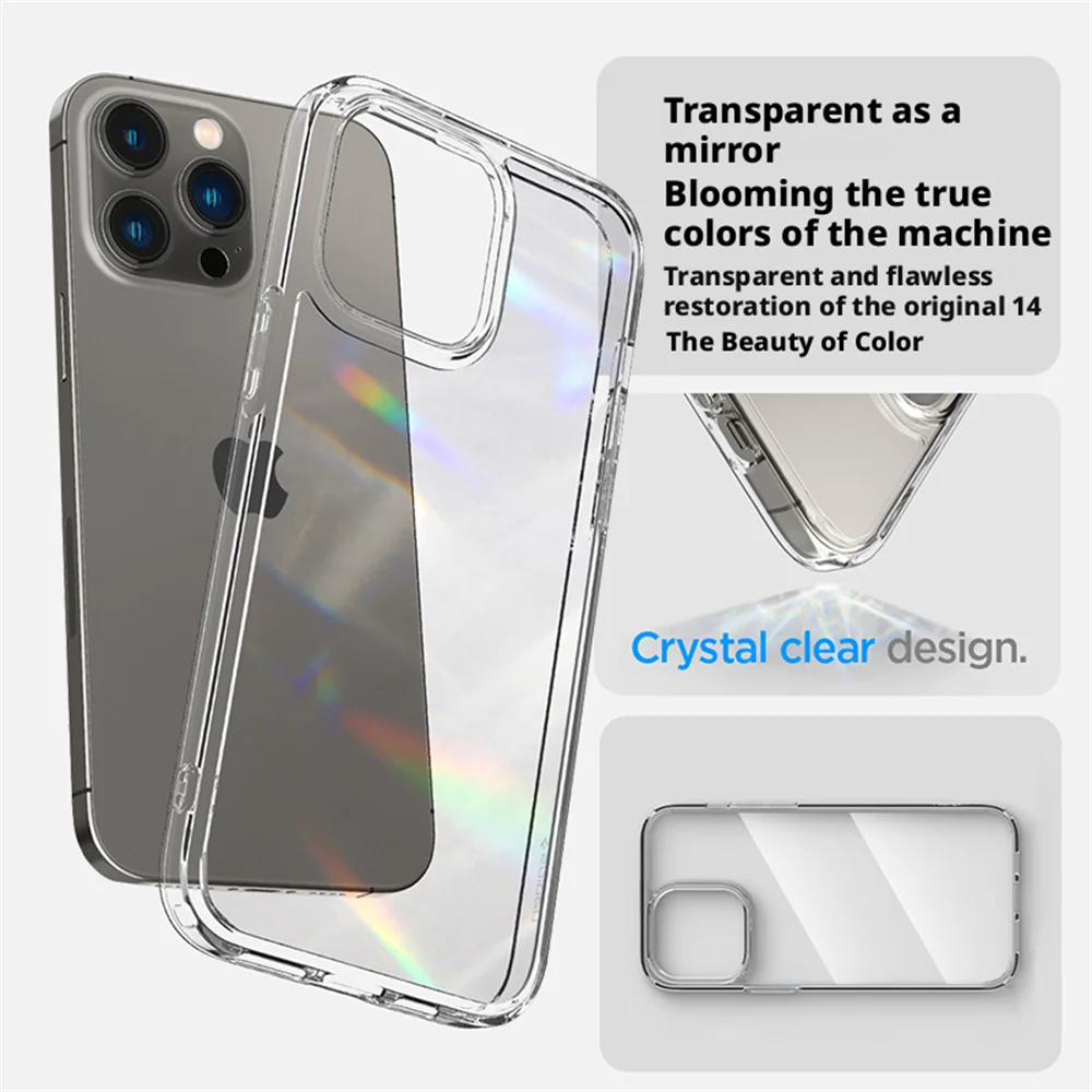 Spigen Ultra Hybrid Nicht Vergilbende Transparente Hülle für iPhone 18 17 16 Plus 15 14 13 12 Pro Max Stoßfeste Durchsichtige Schutzhülle – Detail 9