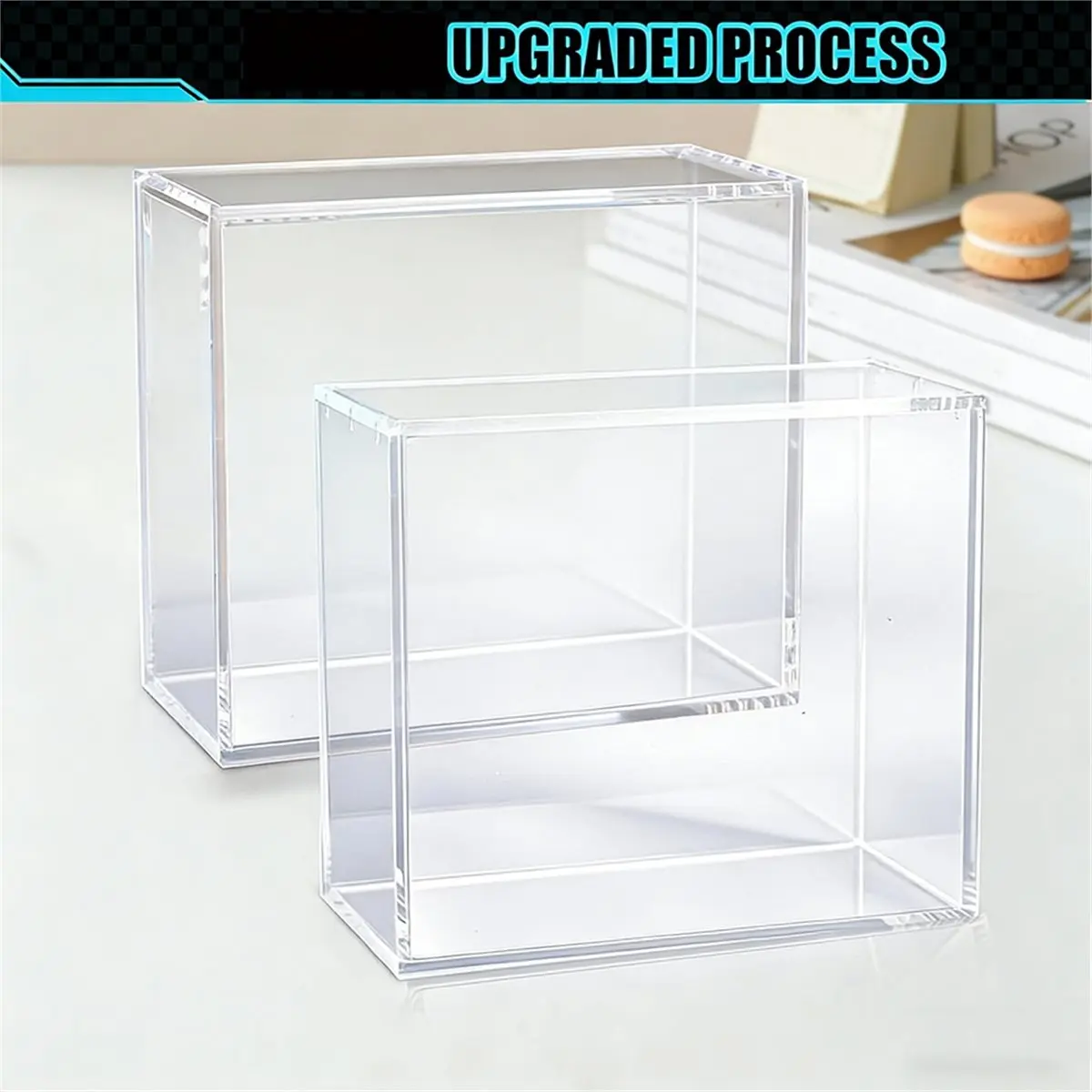 Big Discount 2Pack Acrylic Display Case Trading Card Storage Box Stackable Protector Dust-Proof Collector Storage Protector