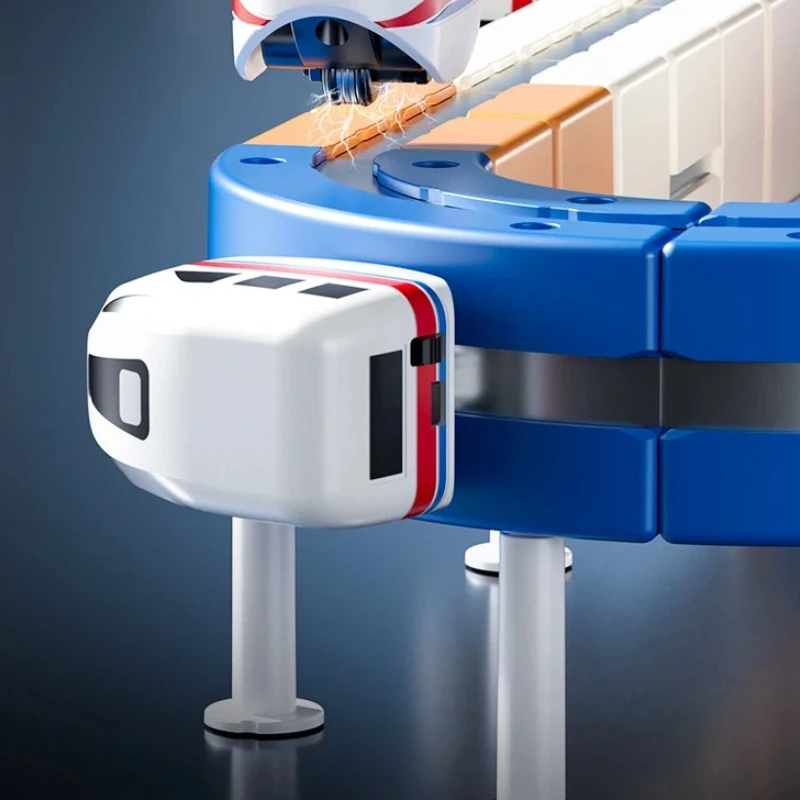 Treno di attrazione magnetica Binario ad alta velocità Cubo di binario magico Assemblaggio elettrico Blocchi di costruzione Pista magnetica Regali per le vacanze dell'auto