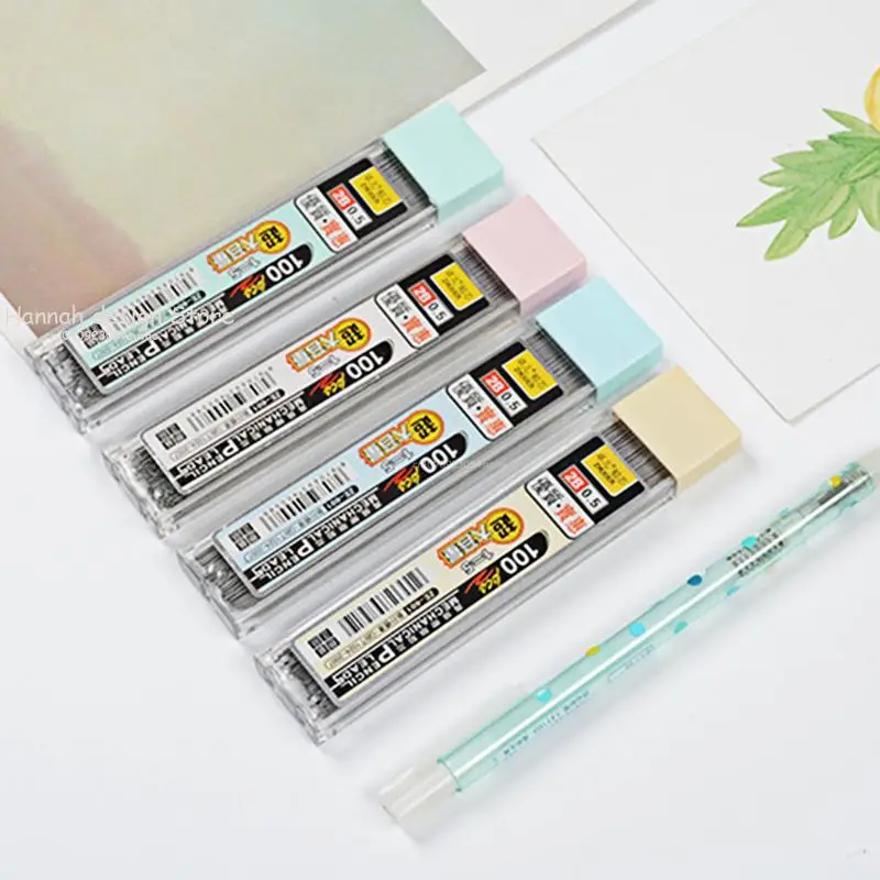 100Pcs/Box Cute Bear Mechanical Pencil 0.5mm 0.7mm Graphite Lead 2b Mechanical Pencil Refill Plastic Automatic Pencil Lead