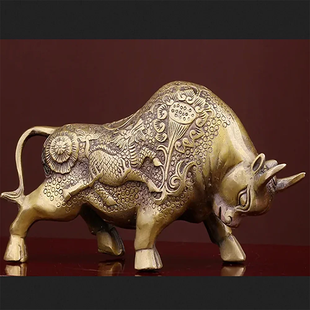 

Медный Золотой Бык Офис Lucky Медь Украшение Домашней Гостиной Fortune Bull Подарочный Орнамент