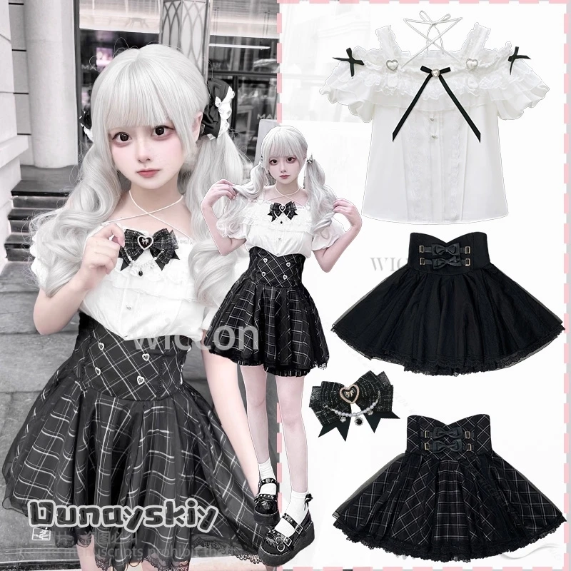 

Jirai Kei Girls Cosplay Anime Japanese Summer Preppy Style Vintage Sweet Slim Lace Dress Cute Lovely Lolita Halloween Customized