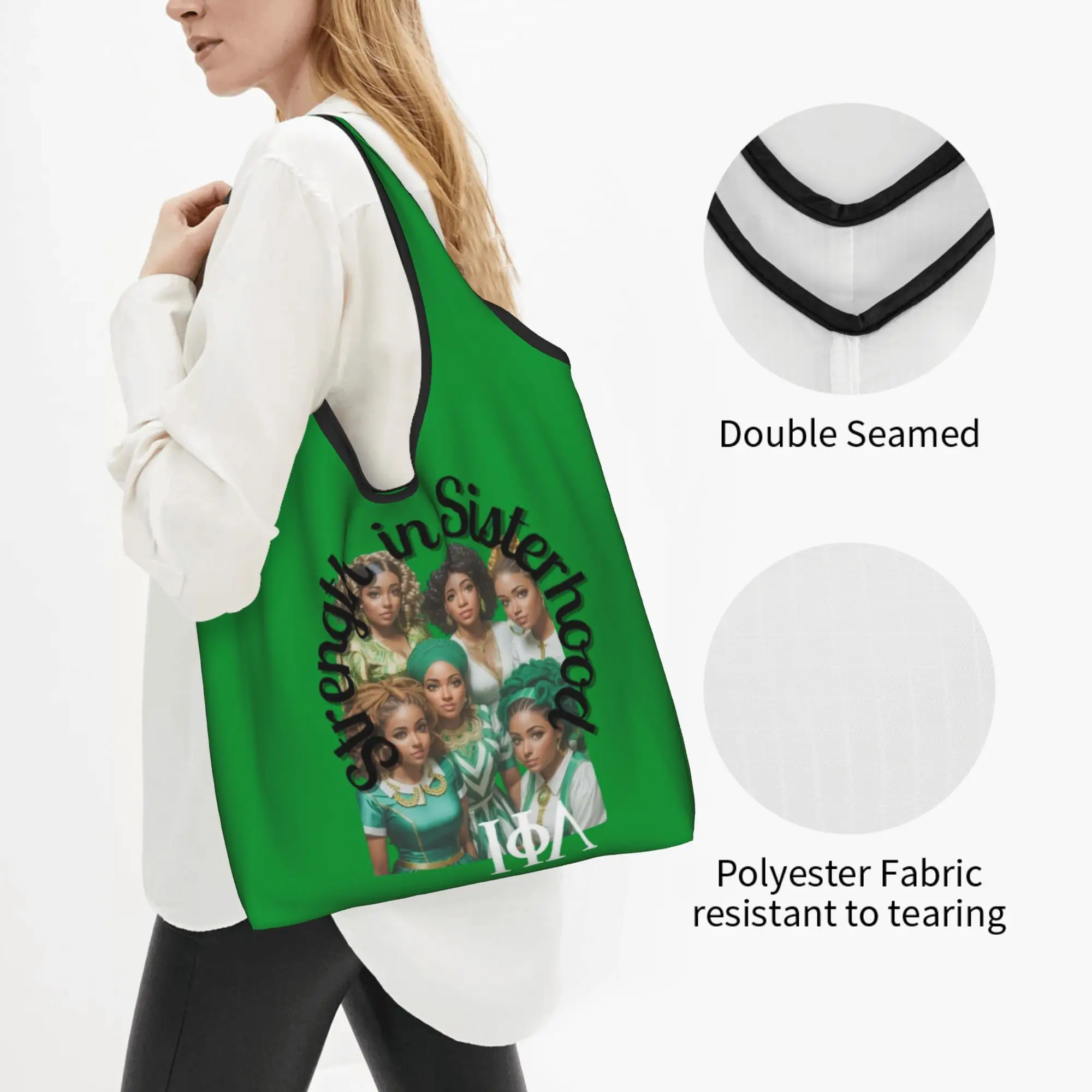 Cute 1929 Iota Phi Lambda  Shopping Tote Bags Portable African American Business Woman  Grocery Shopper Shoulder Bag