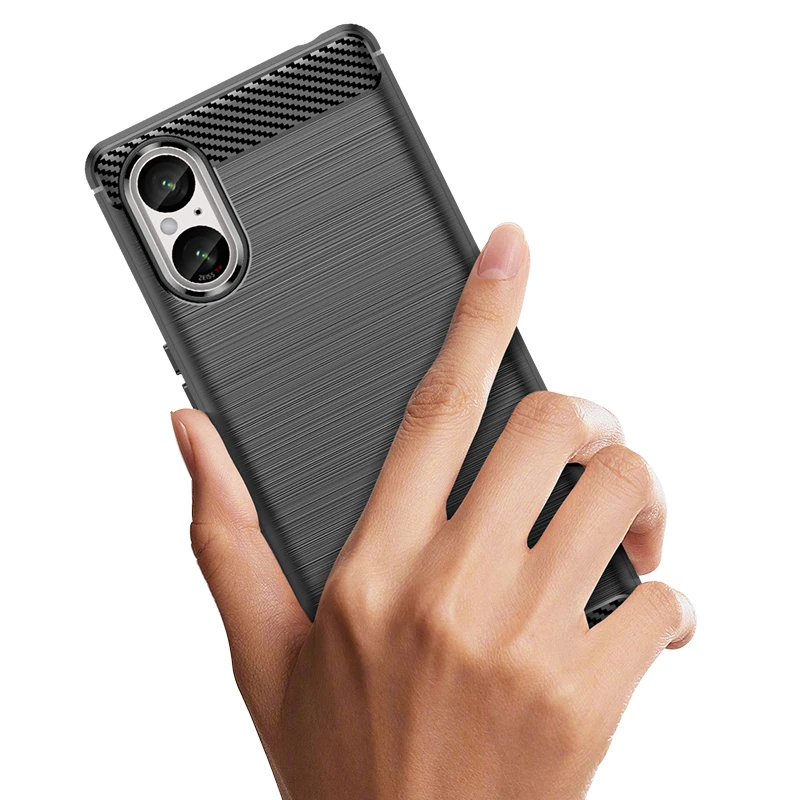 Étui en silicone antichoc pour Sony Xperia 5 V, 5 V, xperia5 V, coque arrière de luxe 256 pour sony 5 V, étuis en fibre de carbone souple