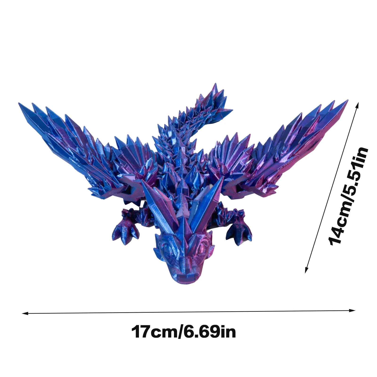 3D Printed Wings Dragon Fidget Creative Craft Tabletop Statue Toy for Living Room Coffee Table