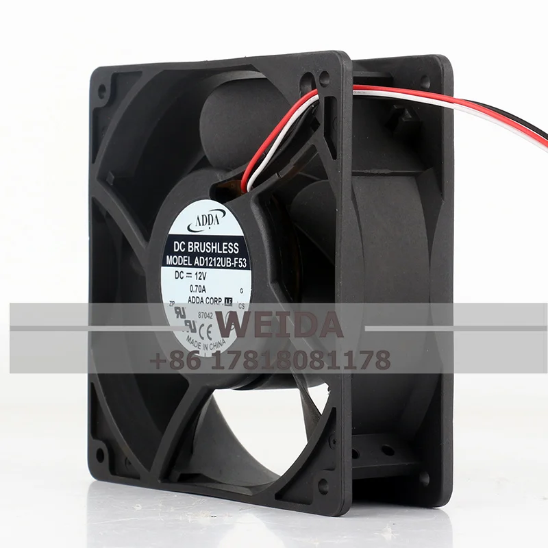 Original ADDA AD1212UB-F53/F51 DC12V 0.70A 12038 12CM inverter cooling fan 120*120*38MM