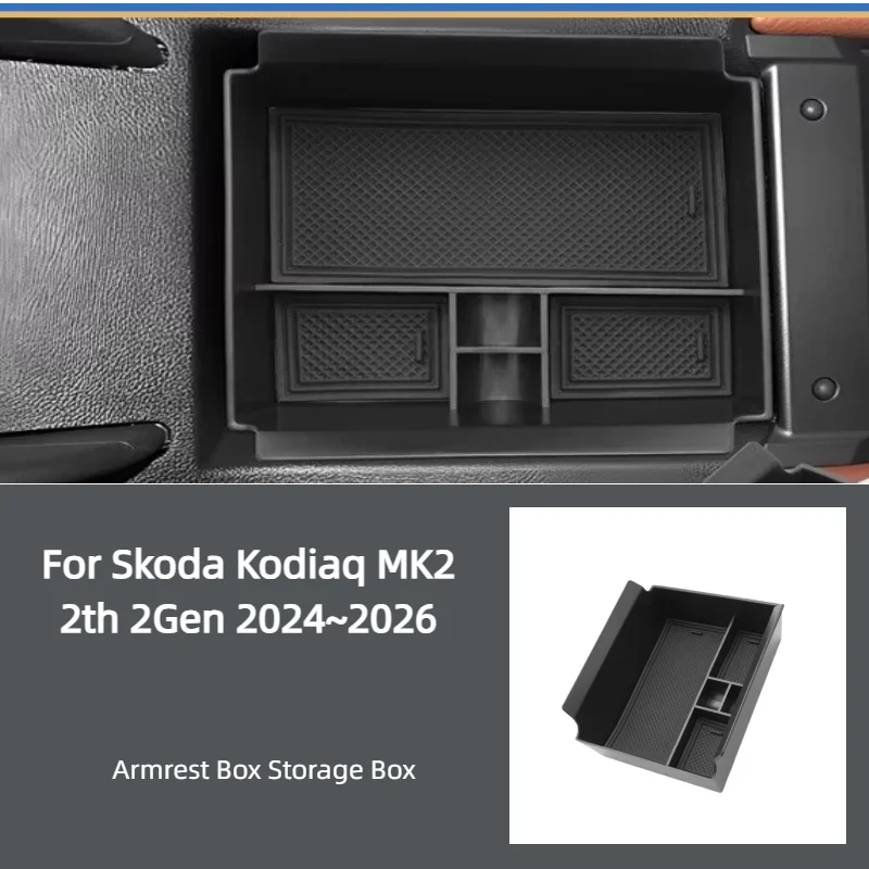 organizador-de-caixa-de-apoio-de-braco-para-carro-skoda-kodiaq-mk2-2ª-geracao-2024~2026-2025-acessorios-de-interior