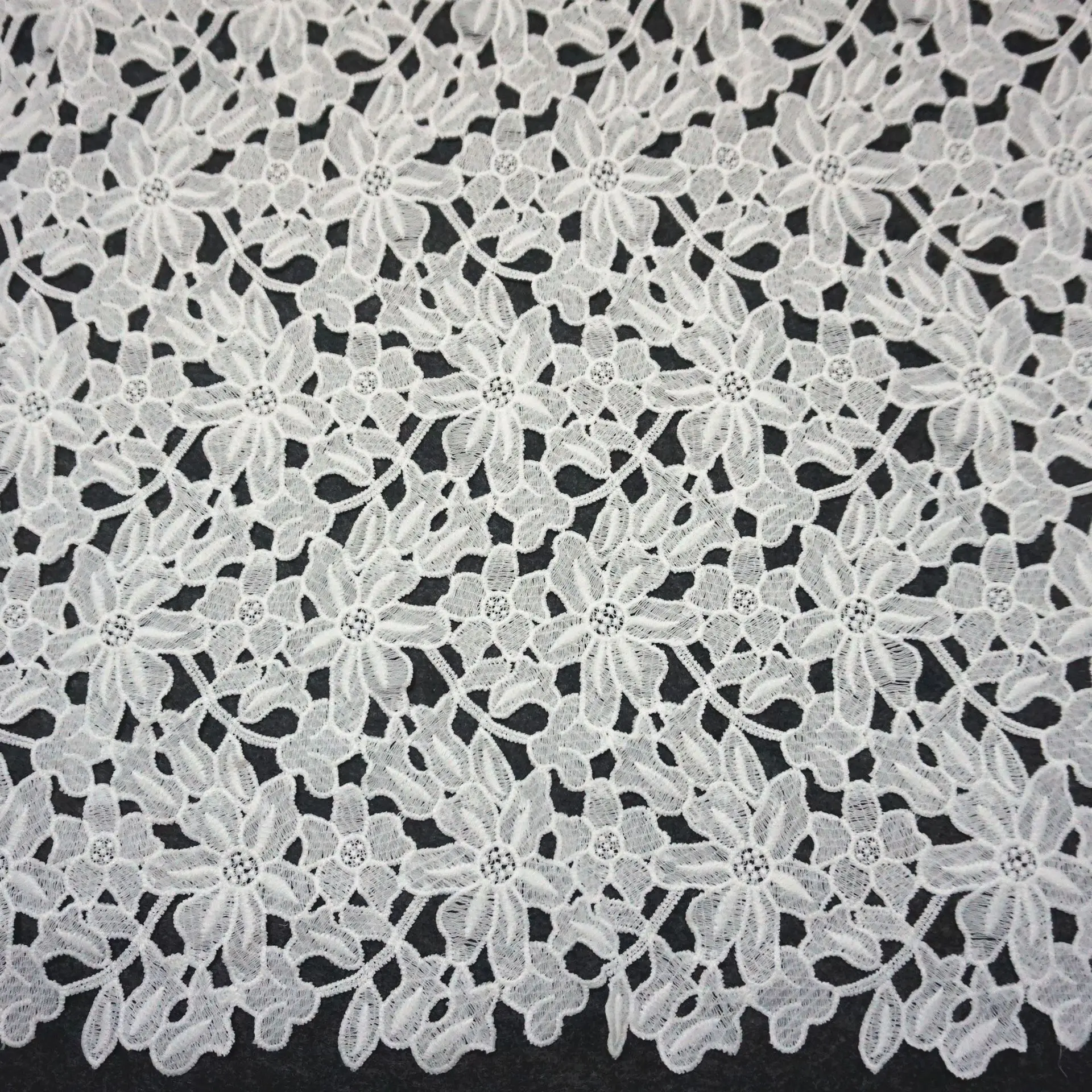 170cm Long White Black Red Blue African Embroidery Water soluble Milk Silk Lace Fabric Guipure Cord Nigerian Wedding Lace Fabric