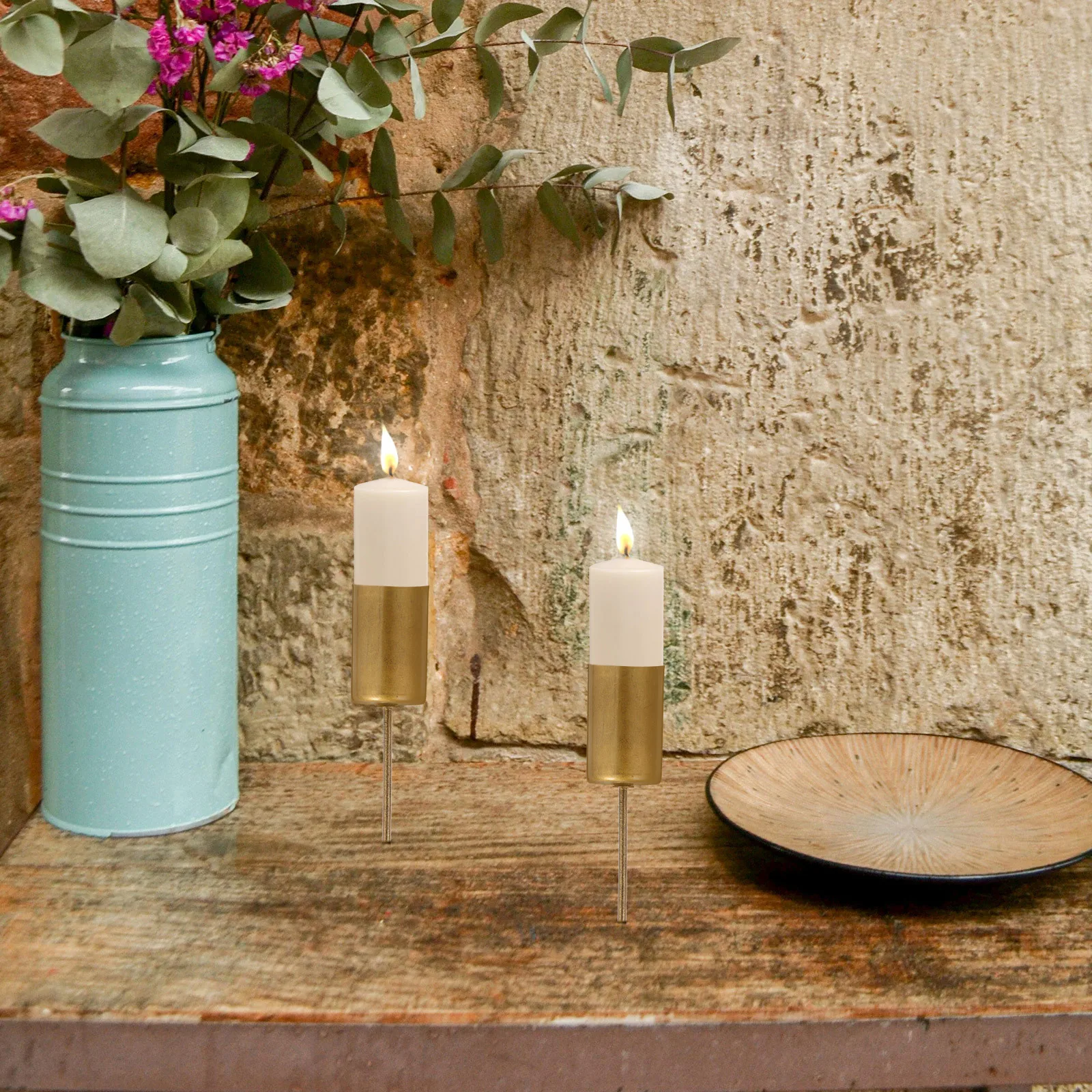 6개입 금속 컵 스파이크 페스티벌 홀더 크리스마스 촛대 삽입 트리 장식 크리스마스 트리 장식