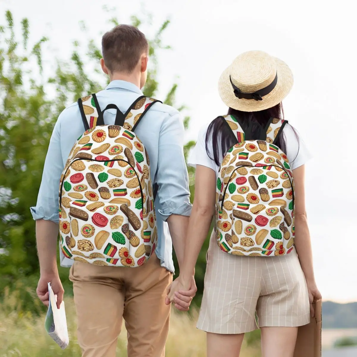Italian Cookie Pattern Student Backpack School Bag Hiking Travel Daypack for Men Women Fashion Bookbag Shoulder Bags