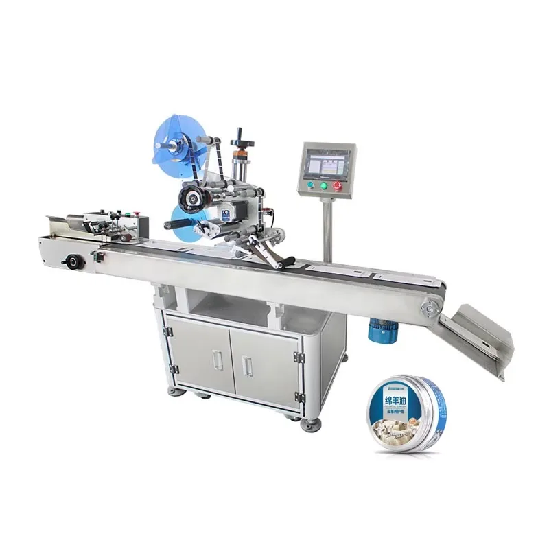 Automatic Flat Labeling Machine for Bag Pouches Card with Applicator Industrial Pouch Labeler Custom