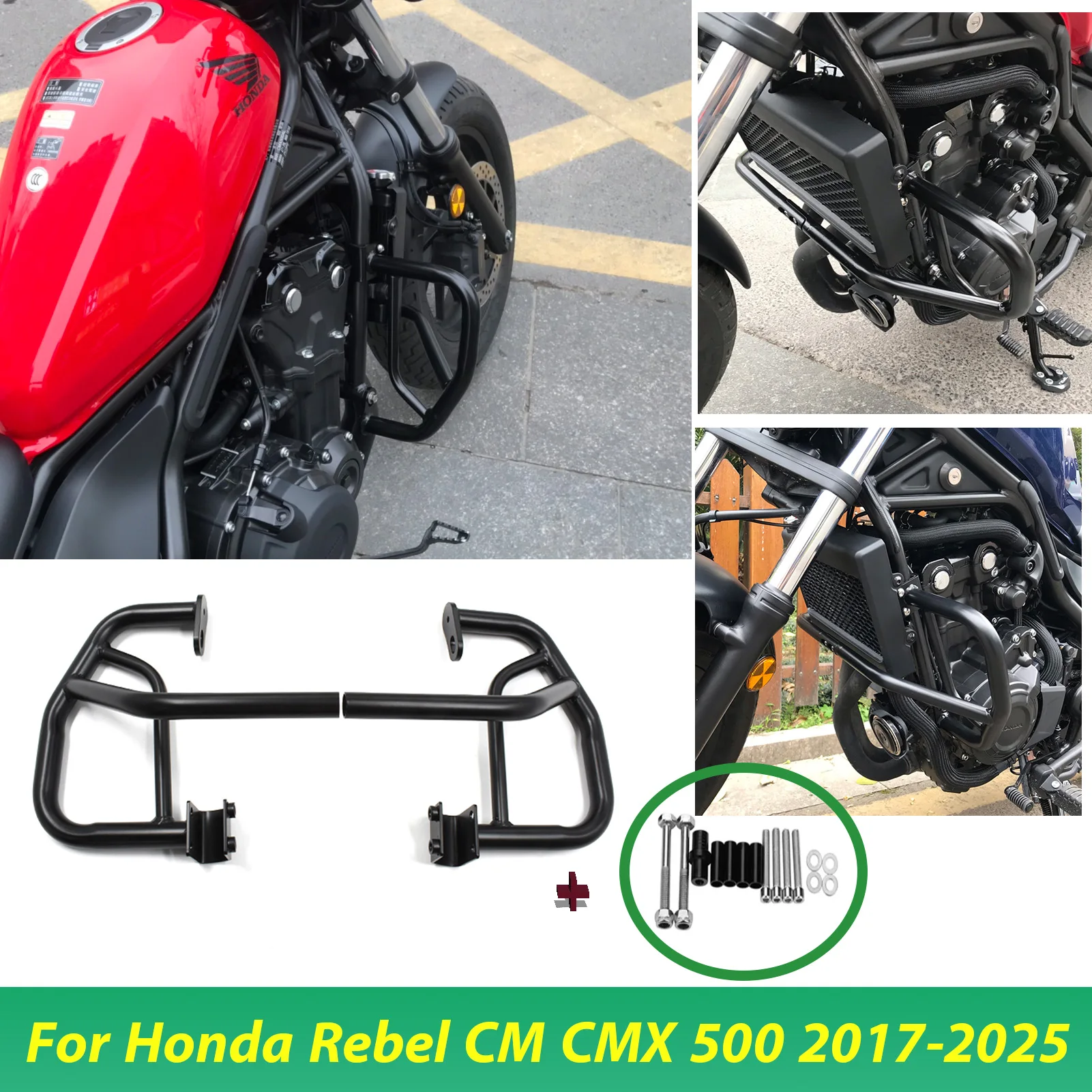 

Motorcycle Engine Guard Highway Crash Bars For Honda Rebel CM CMX500 2017-2025 CM500 Bumper Falling Frame Protection Accessories