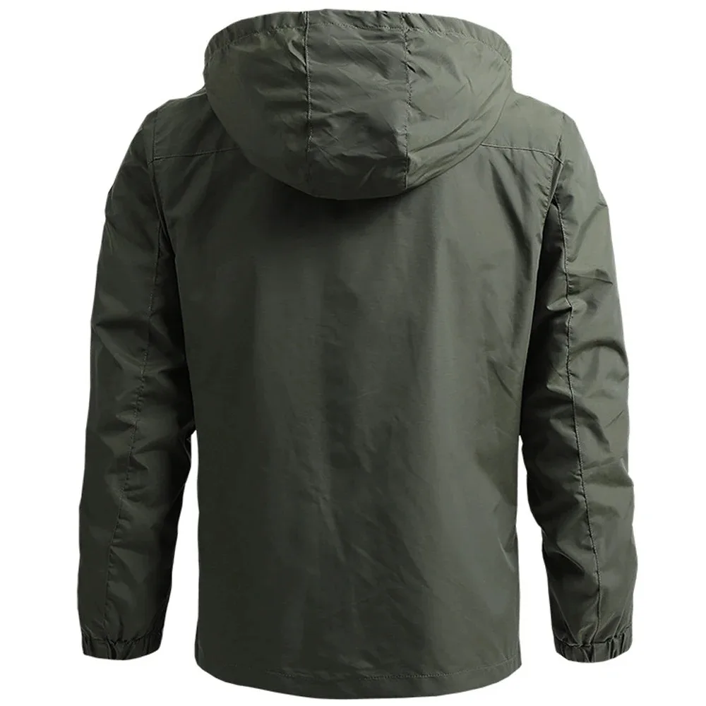 Men's Casual Waterproof Tactical Jacket Men's Oversized Windproof Jacket Outdoor Rock Climbing Military Sports Camping Overalls