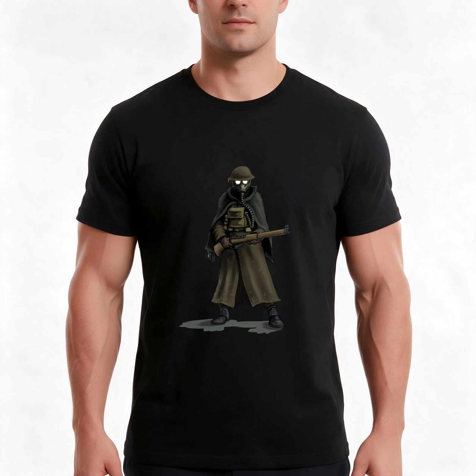 Old Contemptibles T-Shirt, Summer Casual Cotton Tee, Oversized Streetwear Tops, Vintage Graphic Print, Loose Fit Short Sleeve