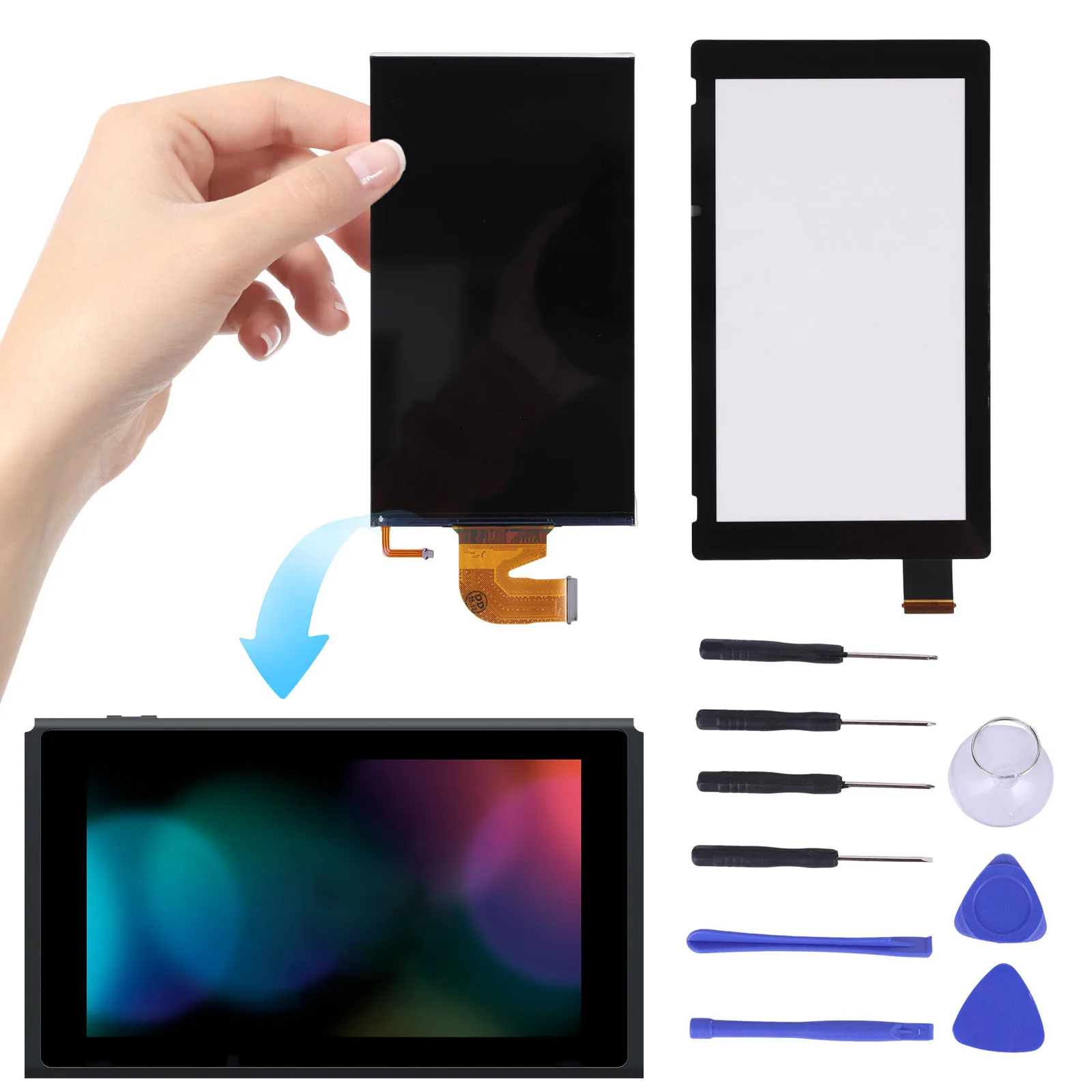 

Запасной ЖК-дисплей для Nintendo Switch HAC-001/HAC-001(-01), сборка дисплея с тачскрином для замены