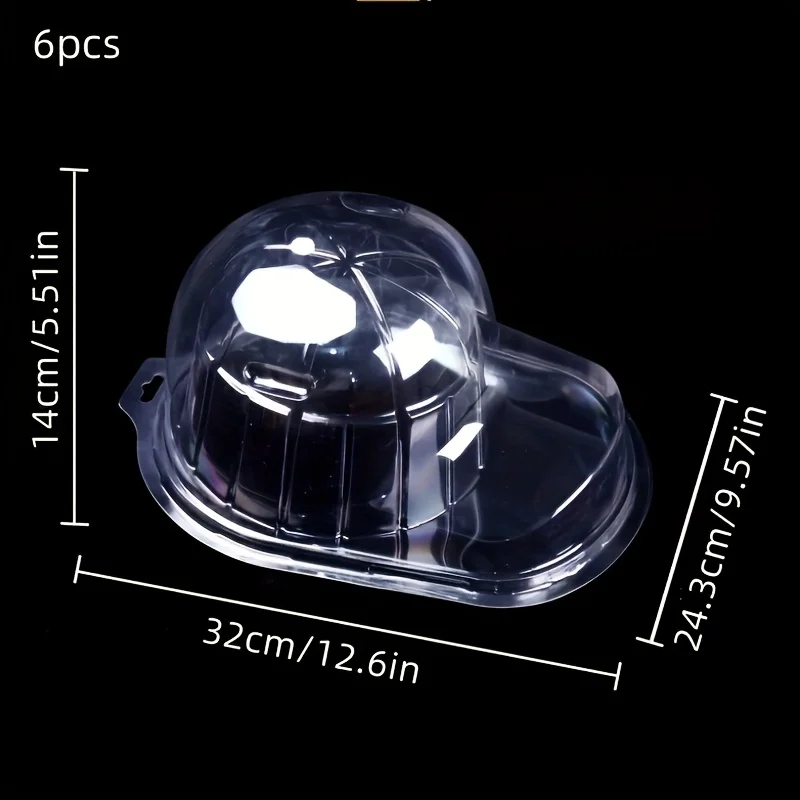 6 قطعة القبعات الشفافة صندوق تخزين عرض المدرجات المنظم الغبار قبعة بيسبول وقبعة دلو جمع صناديق جدار العرض #3