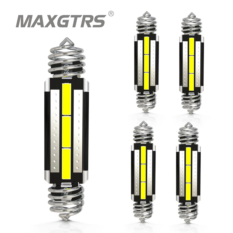 5x C5W LED CANBUS 31mm Festoon C10W 32mm 36 38 39 41 42 mm 12V Car Interior Light 7020 SMD Auto License Plate Dome Reading Lamp