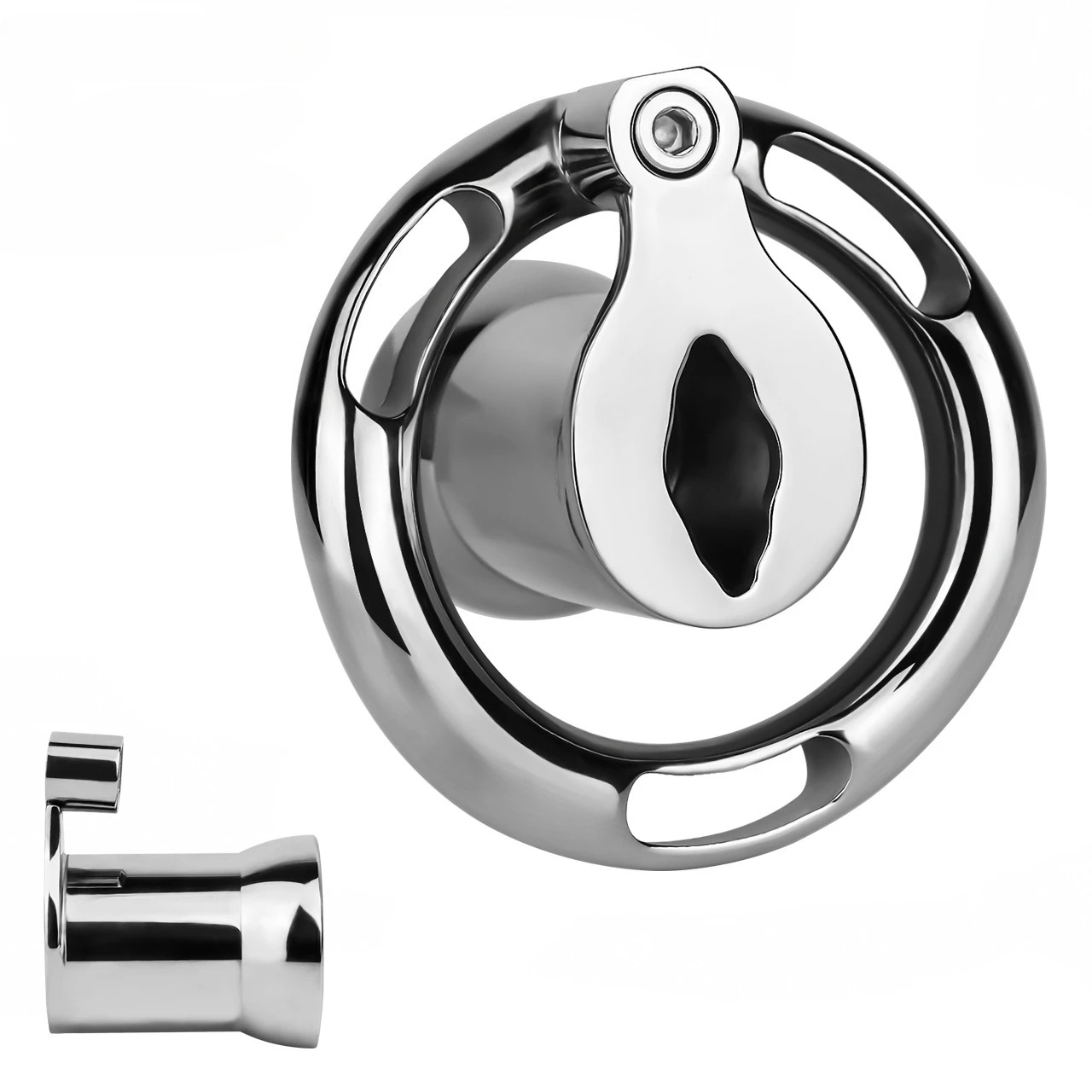 Urethral Inverted Negative Flat Male Chastity Cage Stainless Steel Arc Penis Ring Invisible Lock BDSM Adult Sex Toys for Men