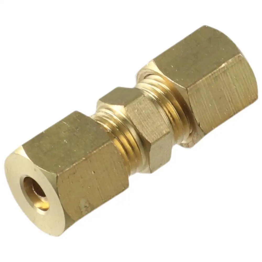 1/5Pcs Gold Brass Compression Tube Fitting Useful 1/4\