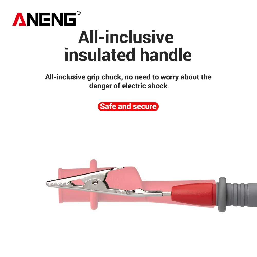 Aneng jacaré teste multímetro acessórios testador sonda 1 par crocodilo braçadeira elétrica para teste ferramentas medidor de sonda