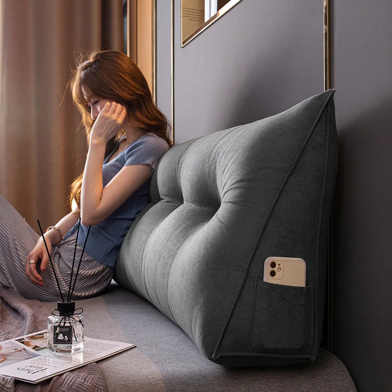 Home Decor Pillows Decor Home Cushion Sofa Backrest A Large Triangular Pillow The Headboard Has A Soft Backrest Throw Pillow
